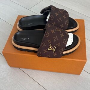 Louis Vuitton Dark Brown Monogram pool pillow slides 41
